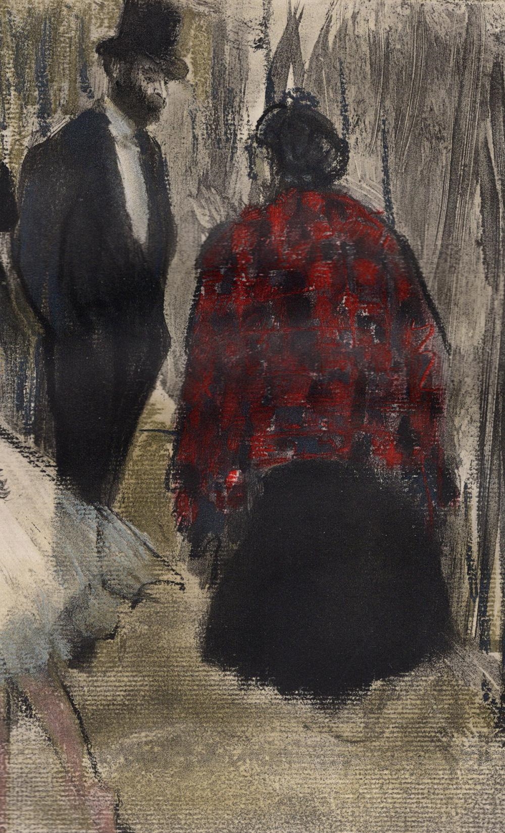 Artwork by Edgar Degas, Ludovic Halevy Speaks to Madame Cardinal, Made of Etching
