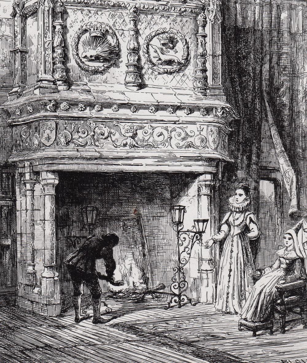 Artwork by Ernest George, Chimney Piece of Louis XII, Made of Original Hand Pulled Copper Plate Etching On Wove Paper