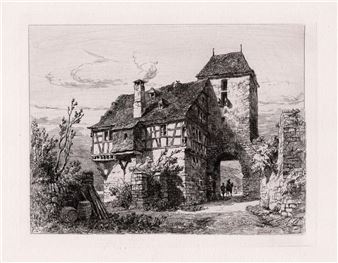 Old House and Towered Gateway at Cochem - Ernest George