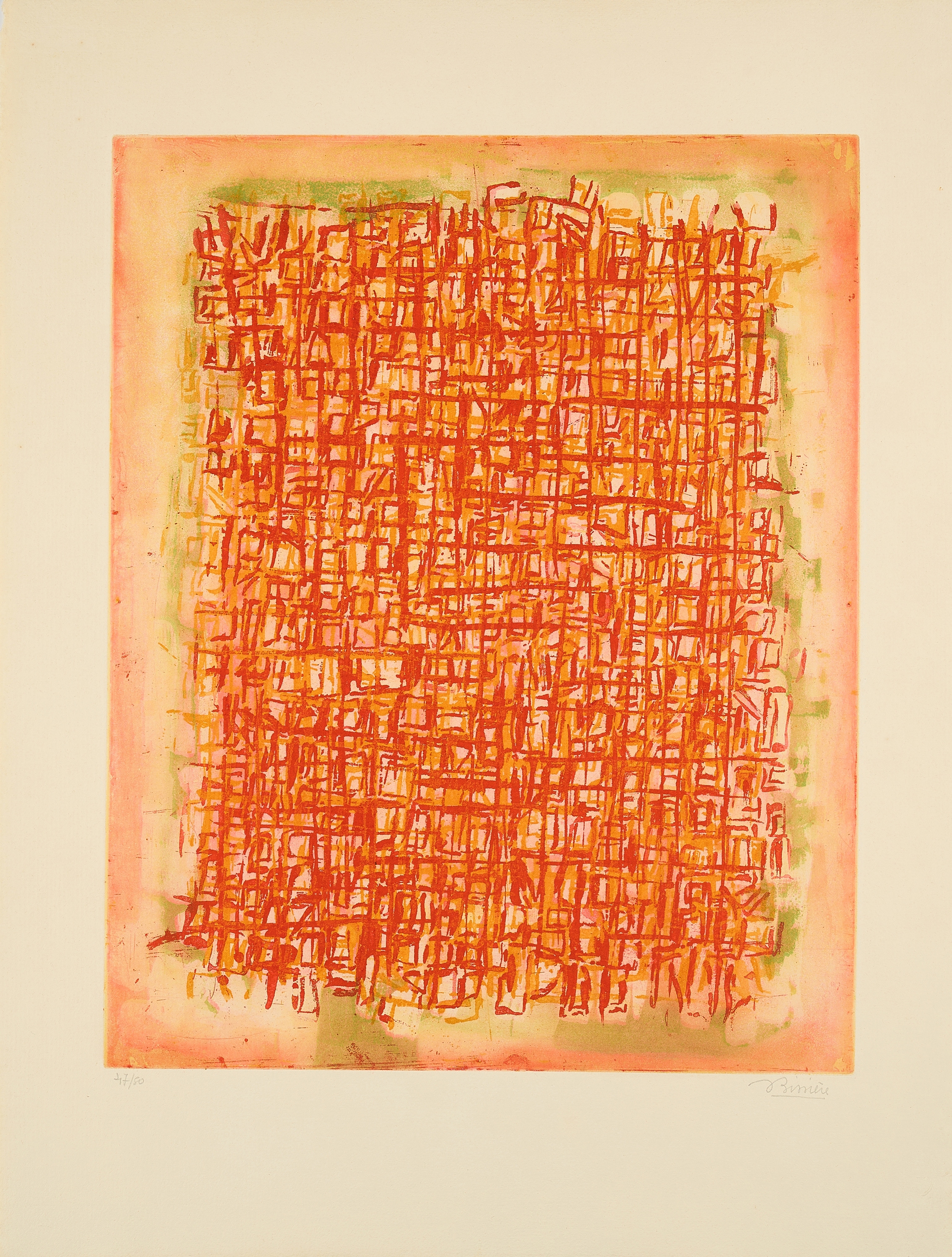 Artwork by Roger Bissière, Mixed lot of 4 prints, Made of 3 Colour Lithographs And 1 Colour Etching, Each On Handmade Paper