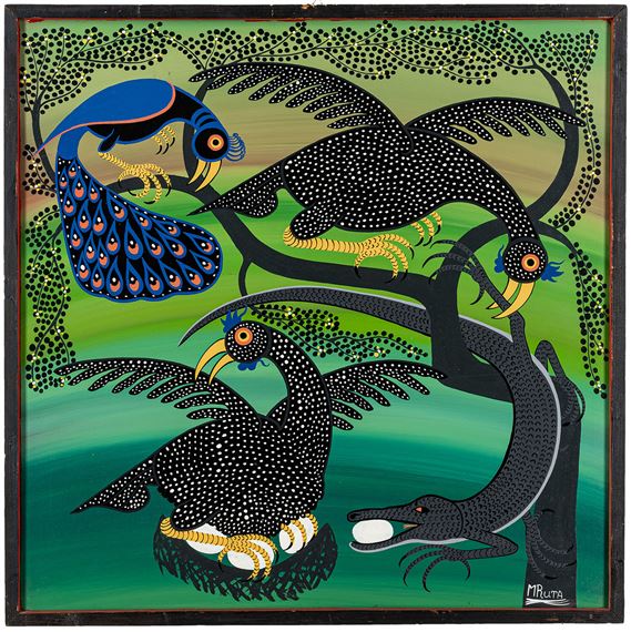 Drei Vögel und ein Krokodil by Hashim Mruta