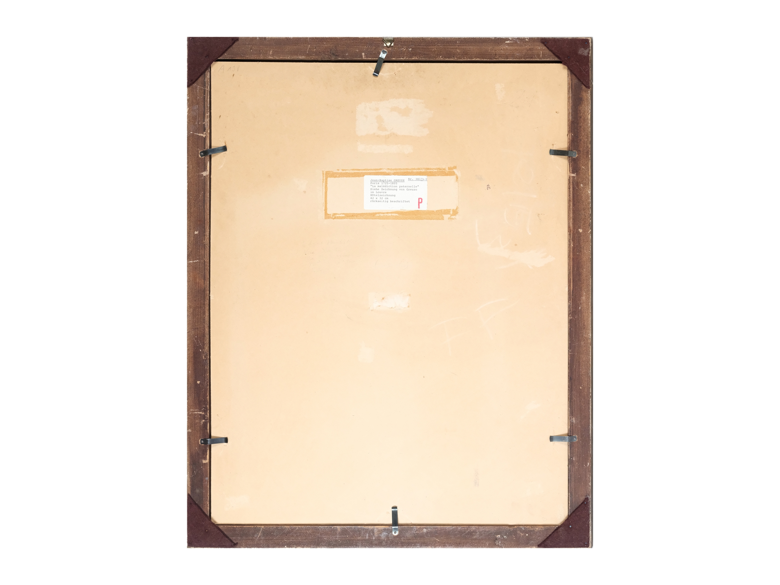 Artwork by Jean-Baptiste Greuze, Study, Made of Red Chalk Drawing On Paper