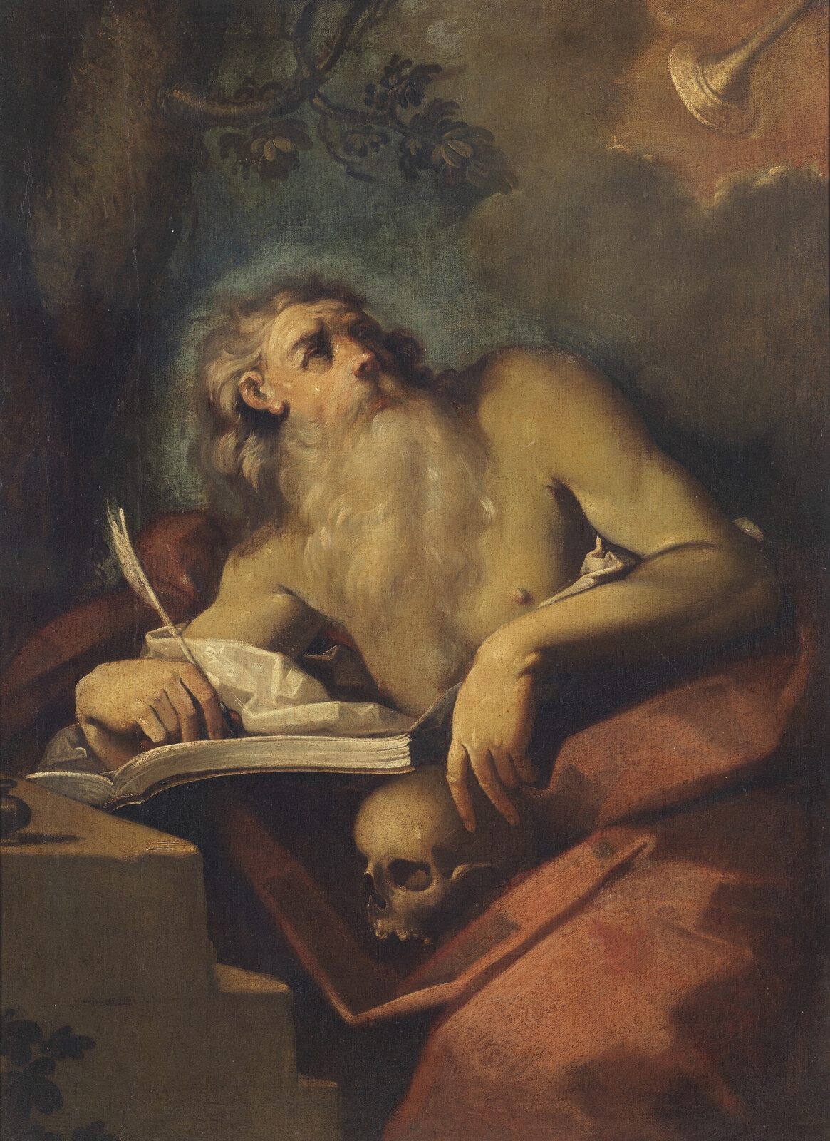 Artwork by Italian School, 17th Century, The Vision of Saint Jerome, Made of Oil On Canvas