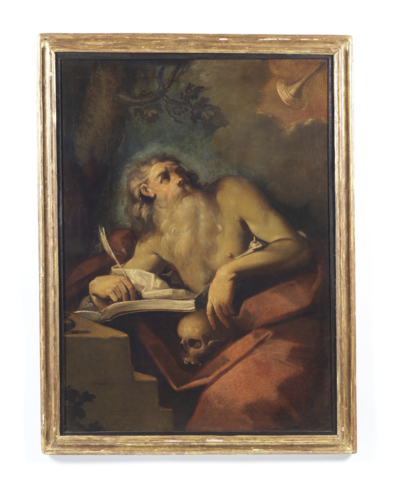 Artwork by Italian School, 17th Century, The Vision of Saint Jerome, Made of Oil On Canvas