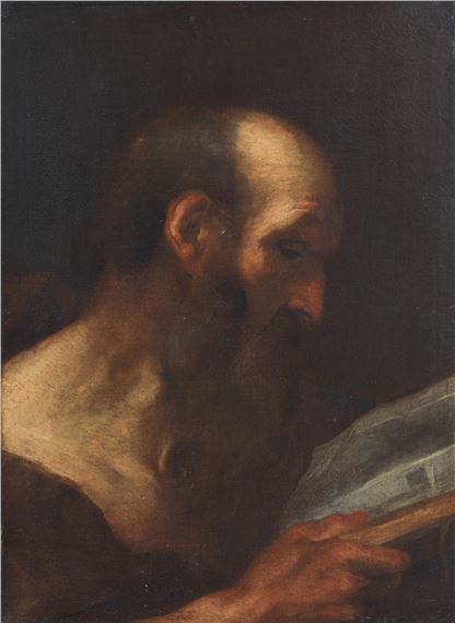 Head of a saint or evangelist by Italian School, 17th Century