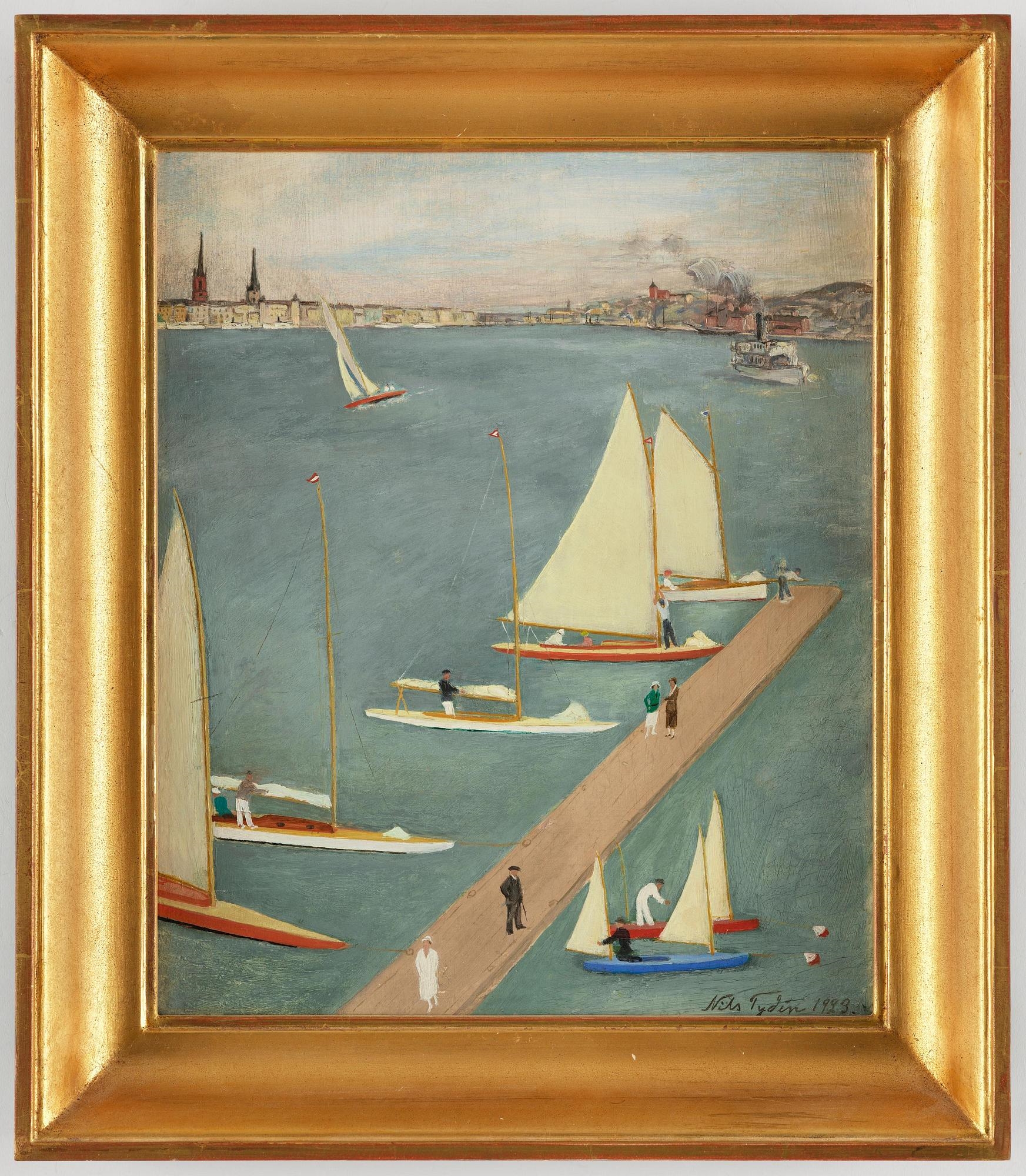 Nils Tydén | Motif from Riddarfjärden with sailing boats (1923) | MutualArt