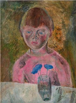 Child portrait with cornflowers