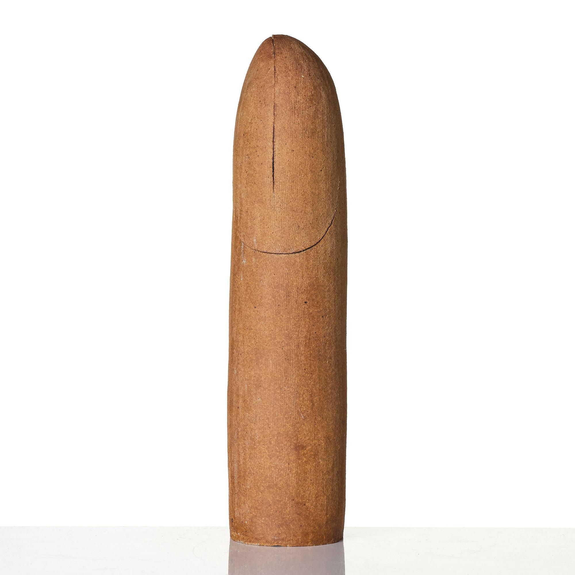 Artwork by Stig Lindberg, a unique unglazed chamotte stoneware sculpture, Gustavsberg Studio 1970, Made of Unglazed Chamotte Stoneware Sculpture