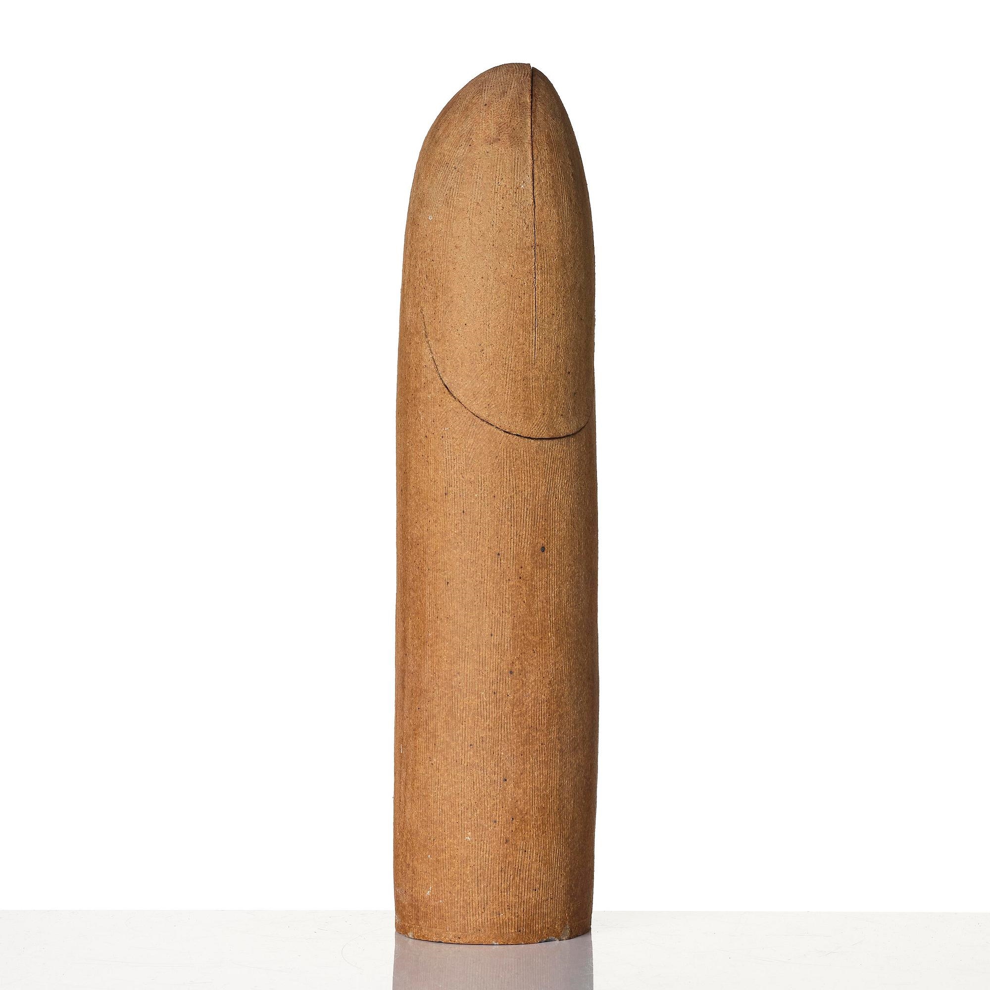 Artwork by Stig Lindberg, a unique unglazed chamotte stoneware sculpture, Gustavsberg Studio 1970, Made of Unglazed Chamotte Stoneware Sculpture