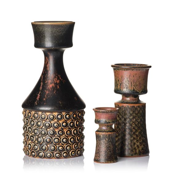 a set of three stoneware vases, Gustavsberg Studio 1965-67