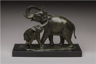 Éléphant et son éléphanteau