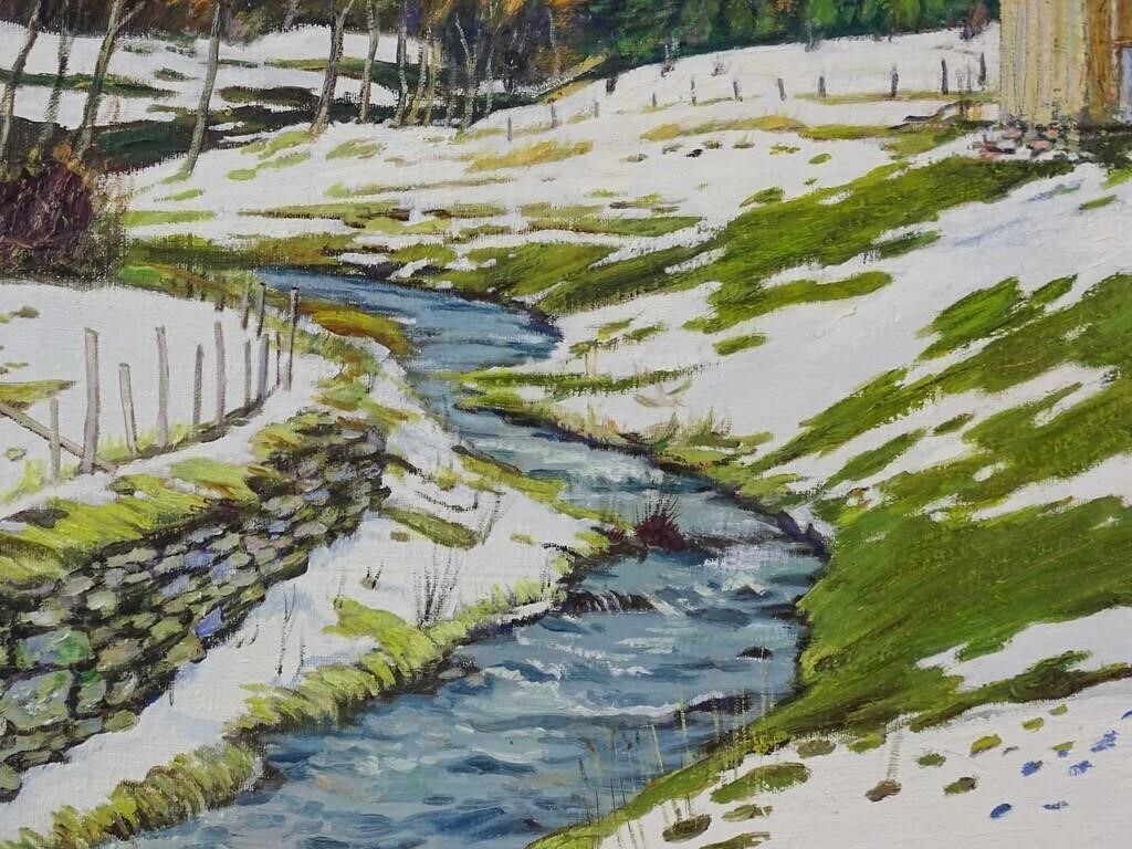 Artwork by John Hansegger, Winter Landscape Painting, Made of Oil On Canvas