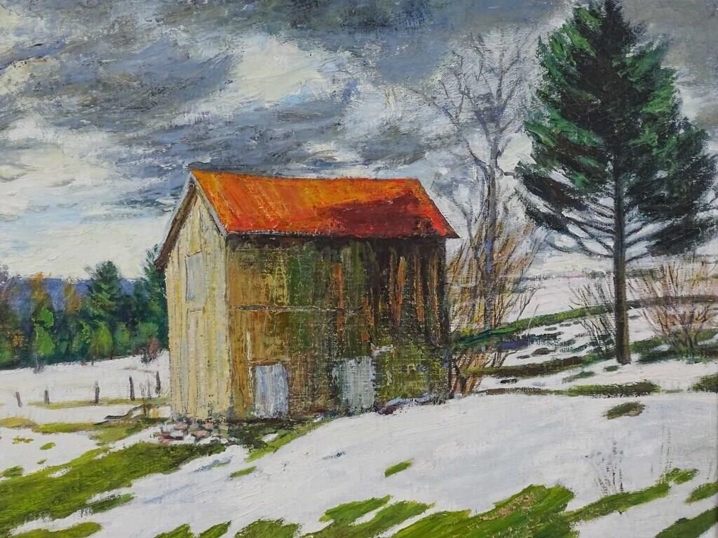 Artwork by John Hansegger, Winter Landscape Painting, Made of Oil On Canvas