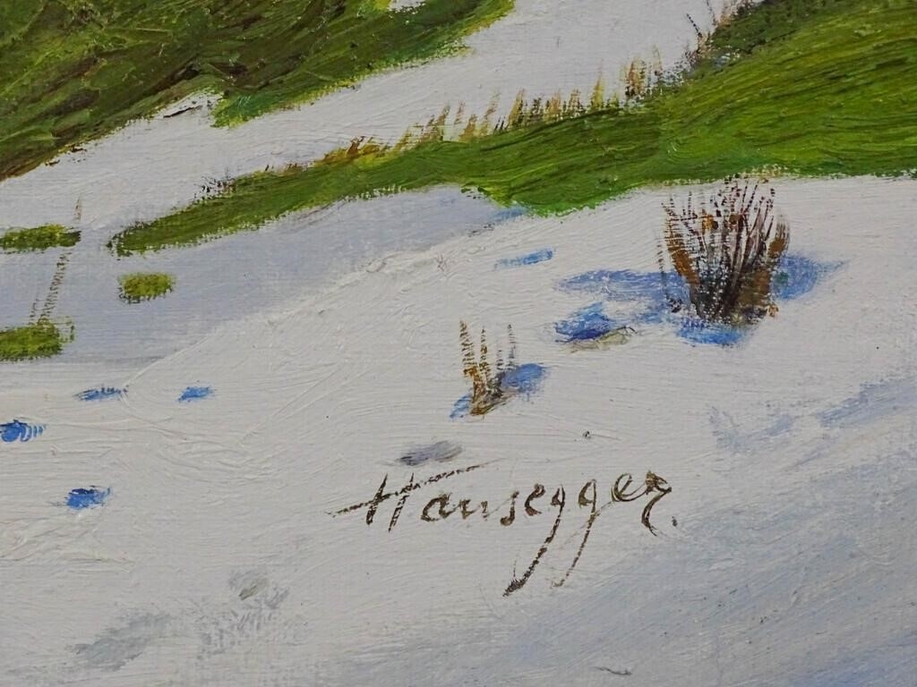 Artwork by John Hansegger, Winter Landscape Painting, Made of Oil On Canvas