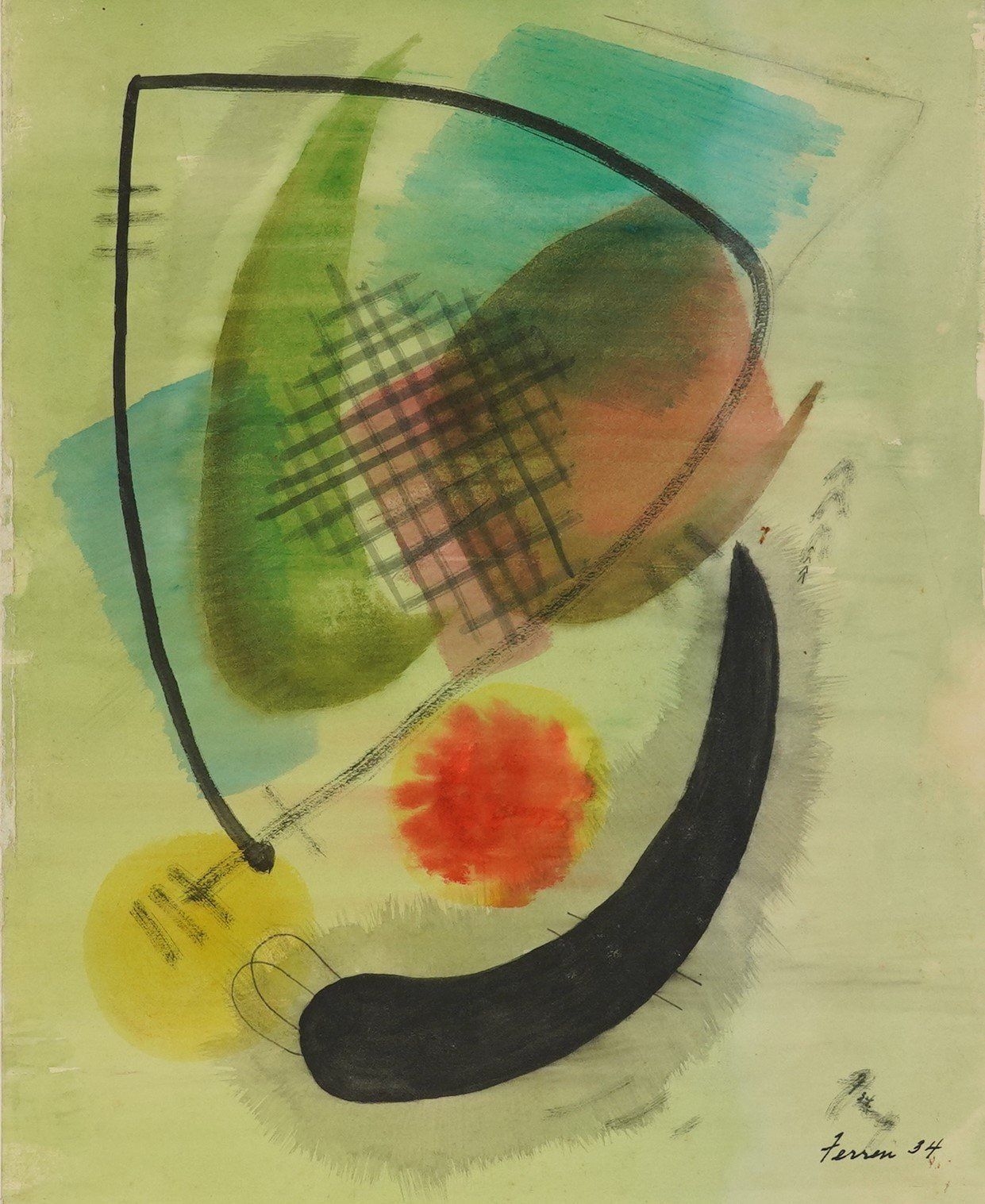 Artwork by John Ferren, Mallorca, Made of Ink And Watercolour