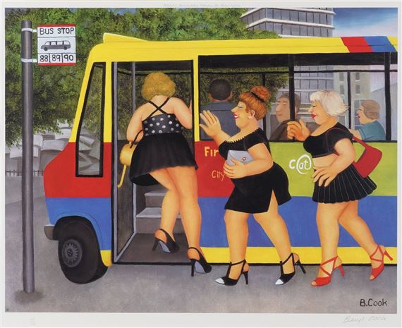 Beryl Cook | Bus Stop | MutualArt