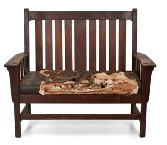 Arts & Crafts Oak Settee