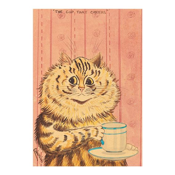 The Cup That Cheers by Louis Wain