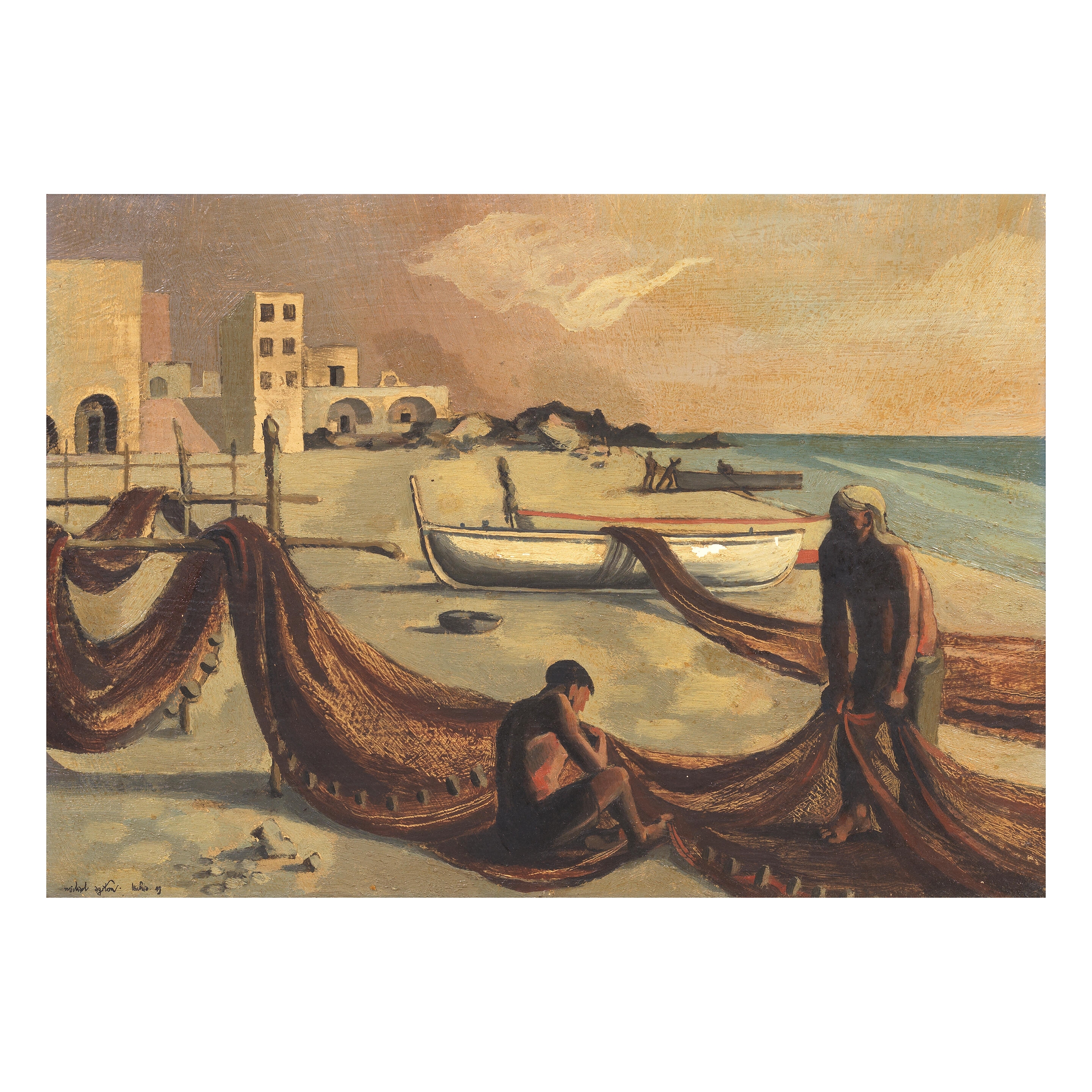 Artwork by Michael Ayrton, Morning, Ischia, Made of oil on board