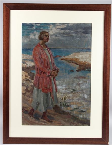 Woman in a red coat 'Doonie