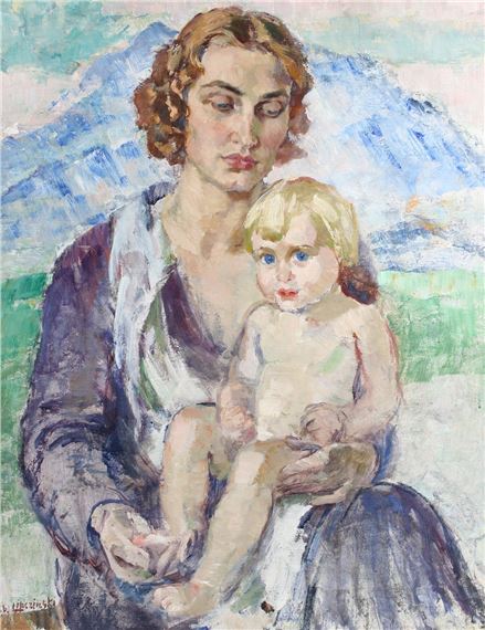 Mother and Child by Albert Lipczinski, pre 1914