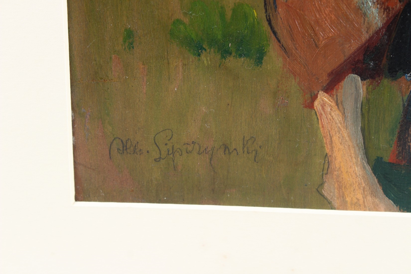 Artwork by Albert Lipczinski, Woman with a tartan shawl, Made of Oil On Panel