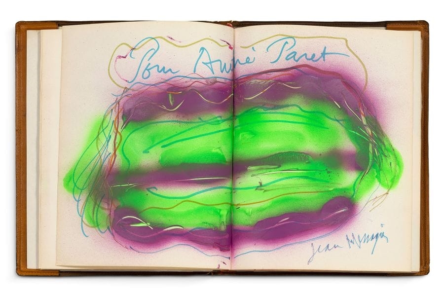 Artwork by Michel Macréau, Jacques Villeglé, James Guitet, Untitled, Made of Guestbook, Original Artists' Drawings And Handwritten Letters