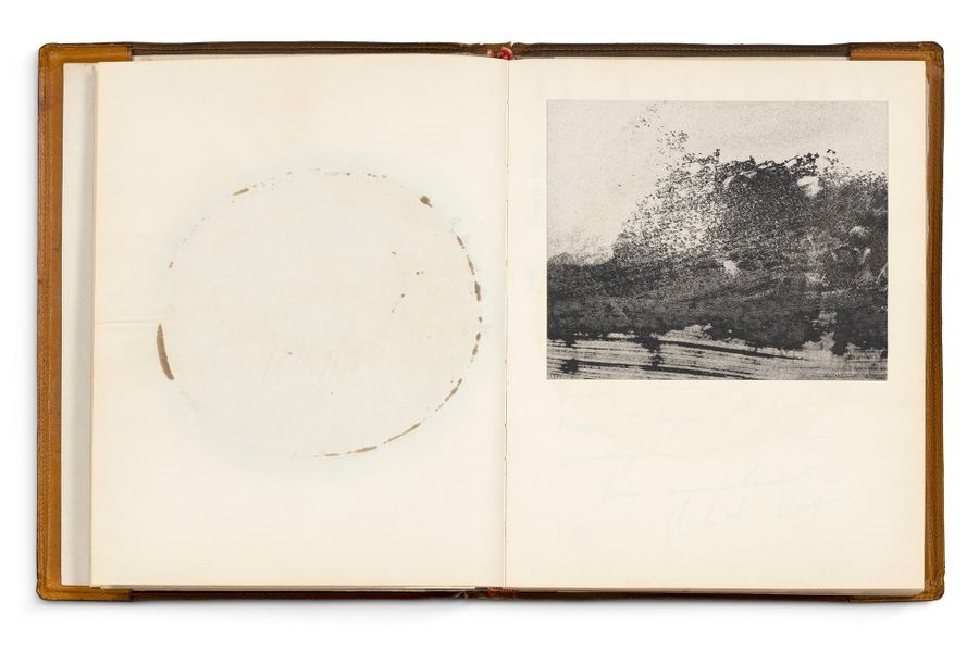 Artwork by Michel Macréau, Jacques Villeglé, James Guitet, Untitled, Made of Guestbook, Original Artists' Drawings And Handwritten Letters