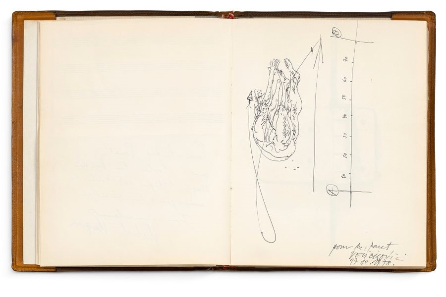 Artwork by Michel Macréau, Jacques Villeglé, James Guitet, Untitled, Made of Guestbook, Original Artists' Drawings And Handwritten Letters