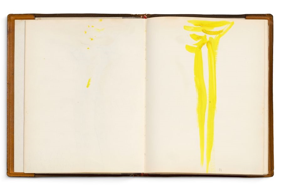 Artwork by Michel Macréau, Jacques Villeglé, James Guitet, Untitled, Made of Guestbook, Original Artists' Drawings And Handwritten Letters