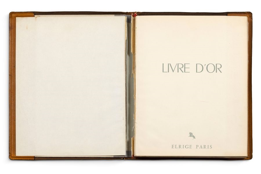 Artwork by Michel Macréau, Jacques Villeglé, James Guitet, Untitled, Made of Guestbook, Original Artists' Drawings And Handwritten Letters