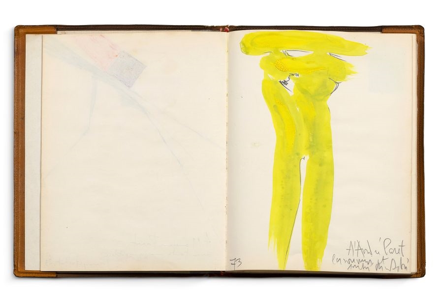 Artwork by Michel Macréau, Jacques Villeglé, James Guitet, Untitled, Made of Guestbook, Original Artists' Drawings And Handwritten Letters