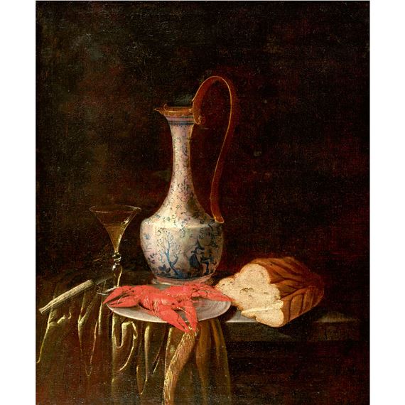 Stillleben mit Krebsen, Brot, Kelch und Deckelkanne - German School, 18th Century