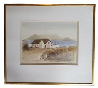 Watercolours of Western Cape Cottages and the Table Mountain of Cape Town South Africa - Olive Coughlan