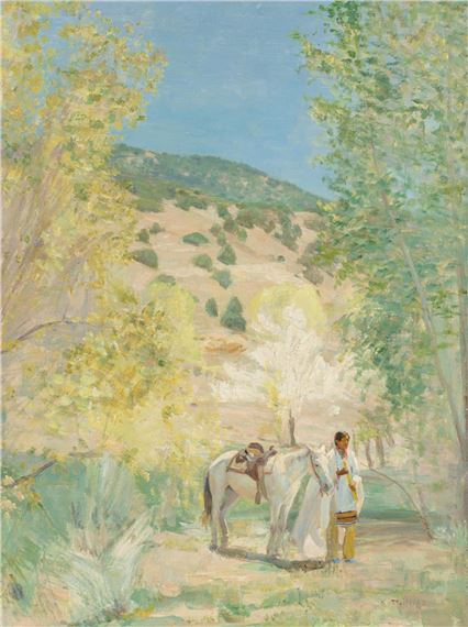 Taos Indian with Pony - Bert Phillips