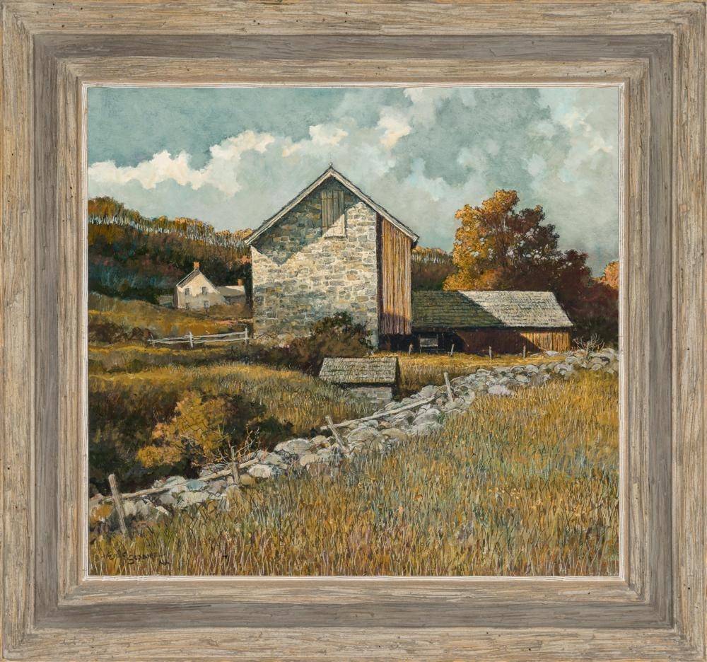 Artwork by Eric Sloane, Stone Barn, Made of Oil On Canvas