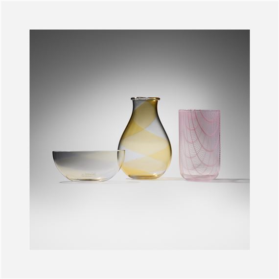 Collection of three vases by Lino Tagliapietra, 1988