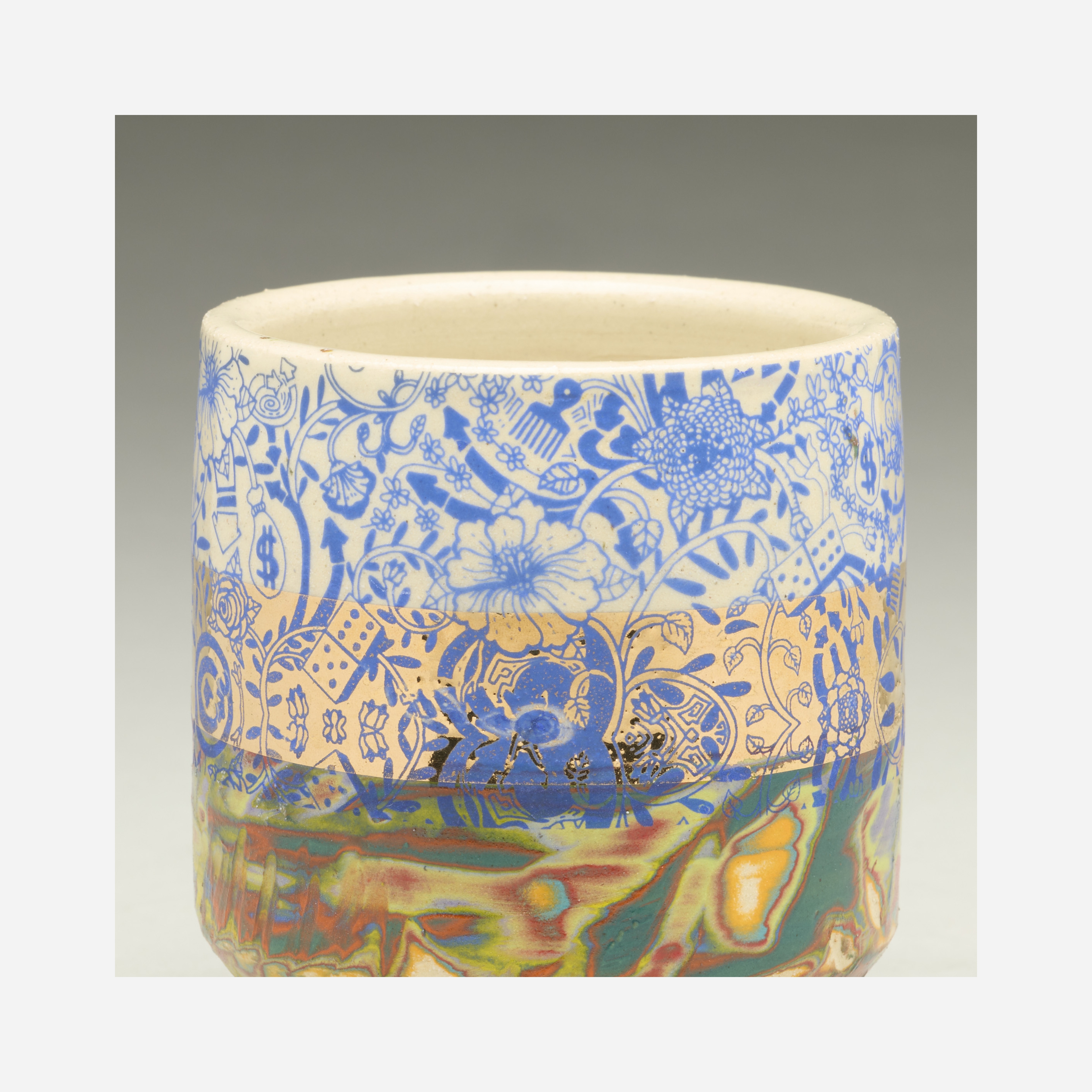 Artwork by Roberto Lugo, Graffiti Cup, Made of Lustre-Glazed Ceramic