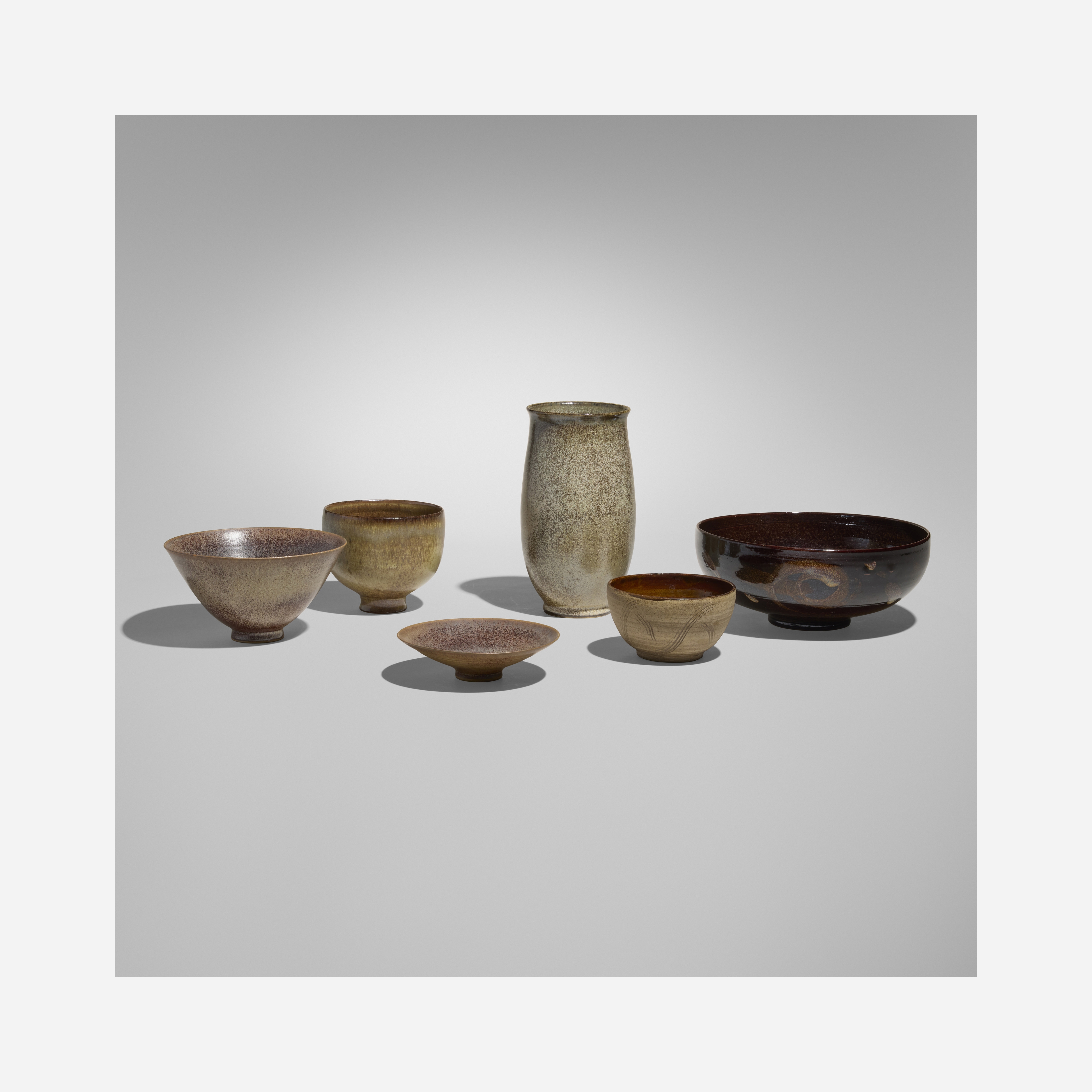 Edwin & Mary Scheier | Collection of six early vessels (1960) | MutualArt