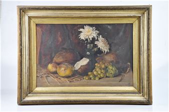 still life study of fruit and flowers - Frederick G. R. Roth