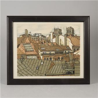 Utsikt över hustak mot Kungstornen - Svenolov Ehrén