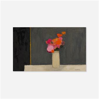 Bouquet au fond gris