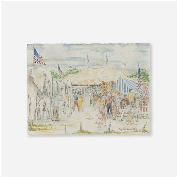 Circus with Elephants by Reynolds Beal, 1936