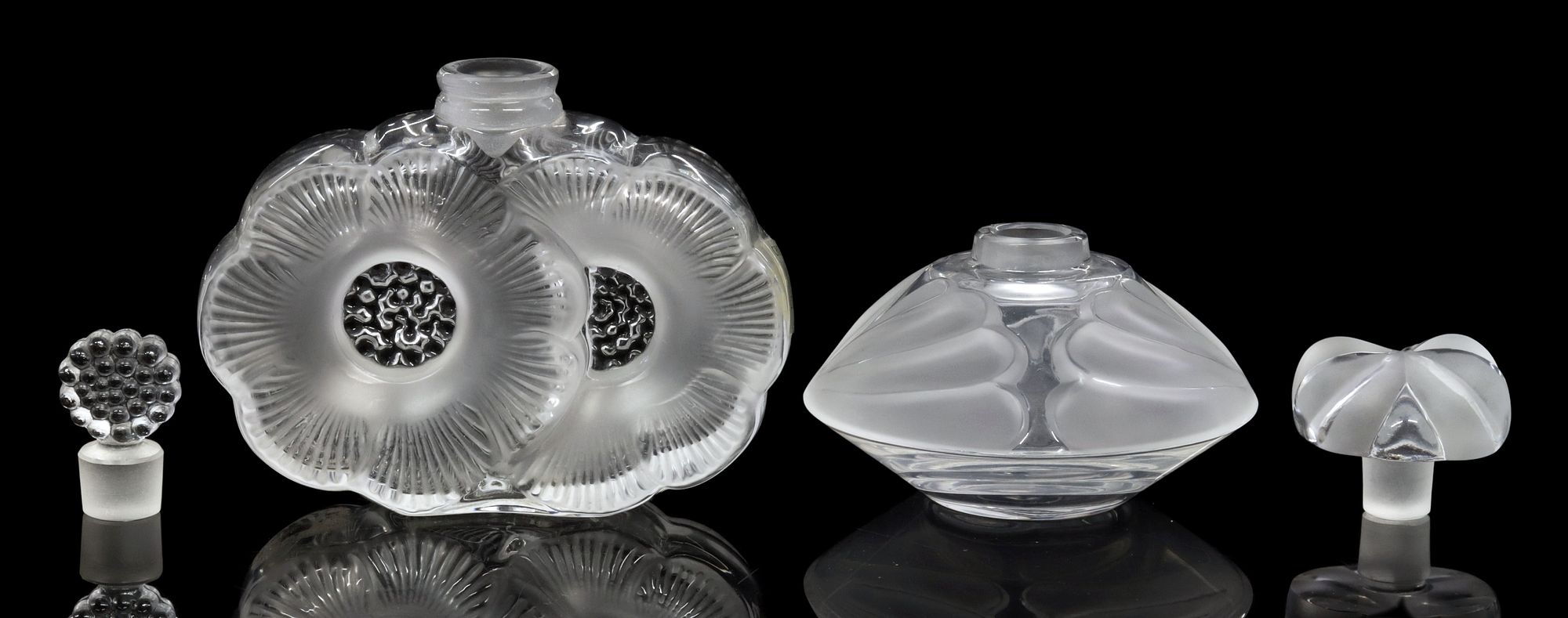 Artwork by René Lalique, Deux Fleurs & Thais, Made of Art Crystal