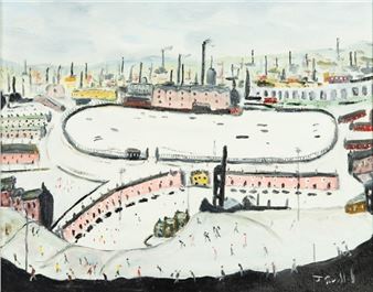Northern Industrial Town with Pond - Laurence Stephen Lowry