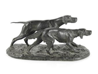 Setter et pointer en arrêt à patron - Leon Danchin