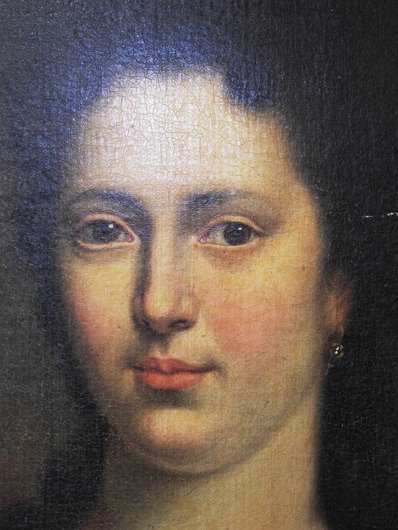 French School, 18th Century | Portrait of a woman wearing a blue dress ...