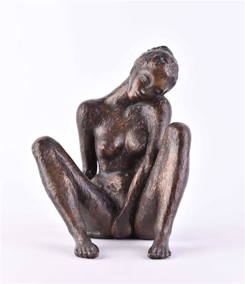 Seated female nude by Stefan Reichmann