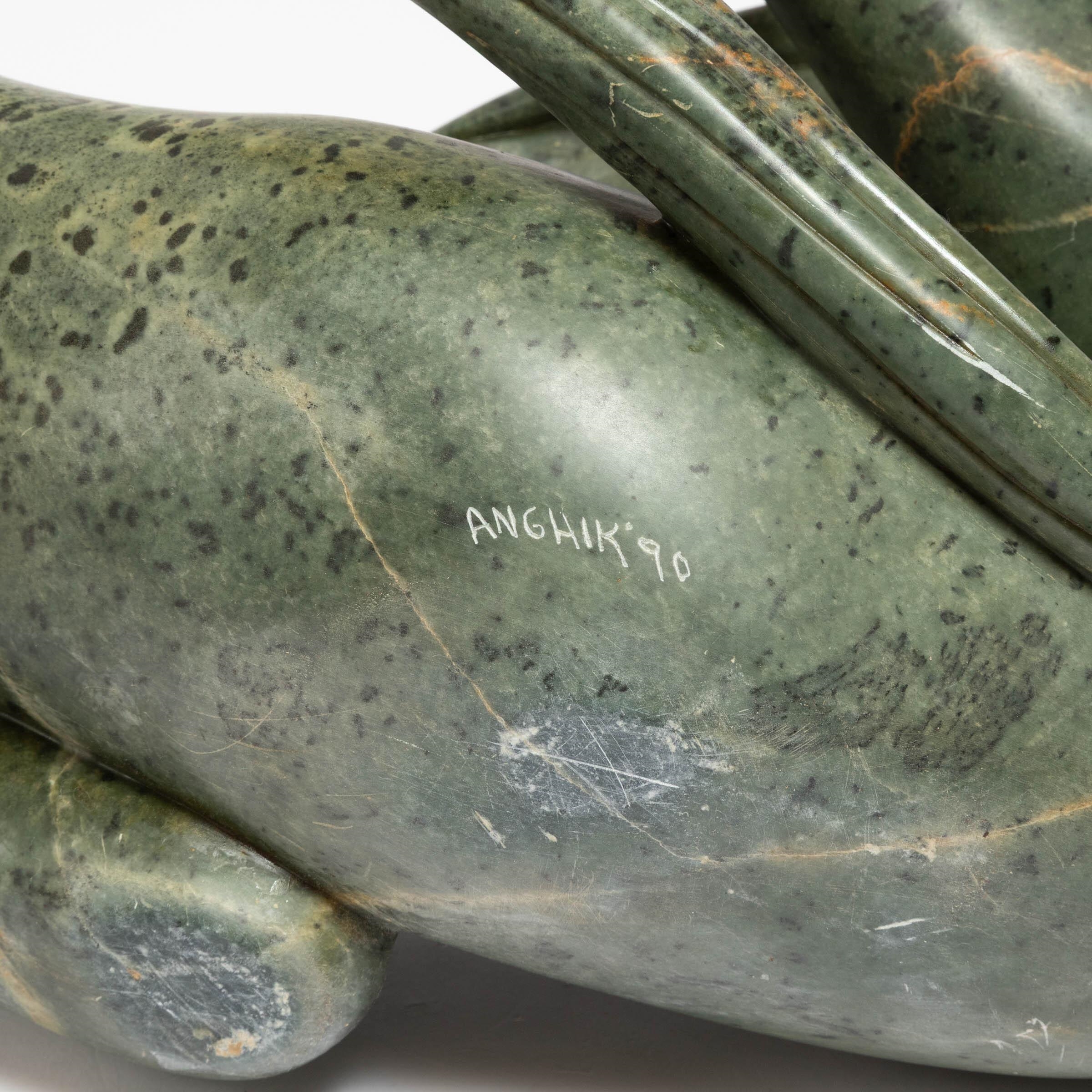 Artwork by Abraham Apakark Anghik Ruben, SEDNA AND RAVEN, Made of Stone