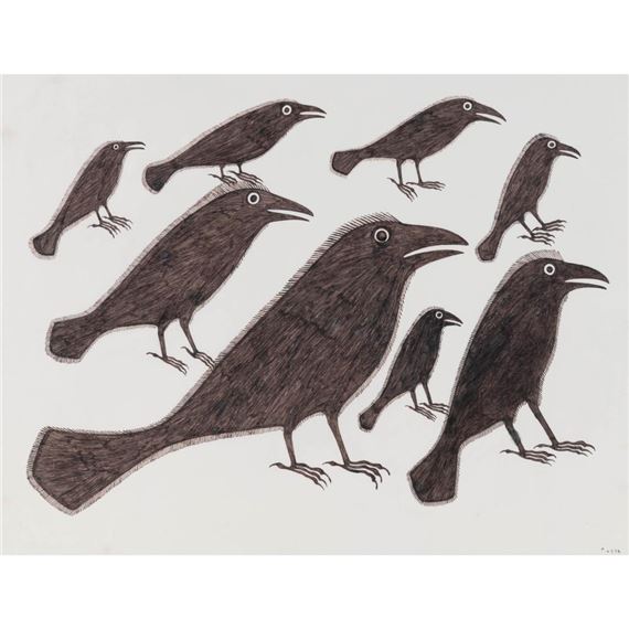 UNTITLED (RAVENS by Kenojuak Ashevak, 1995
